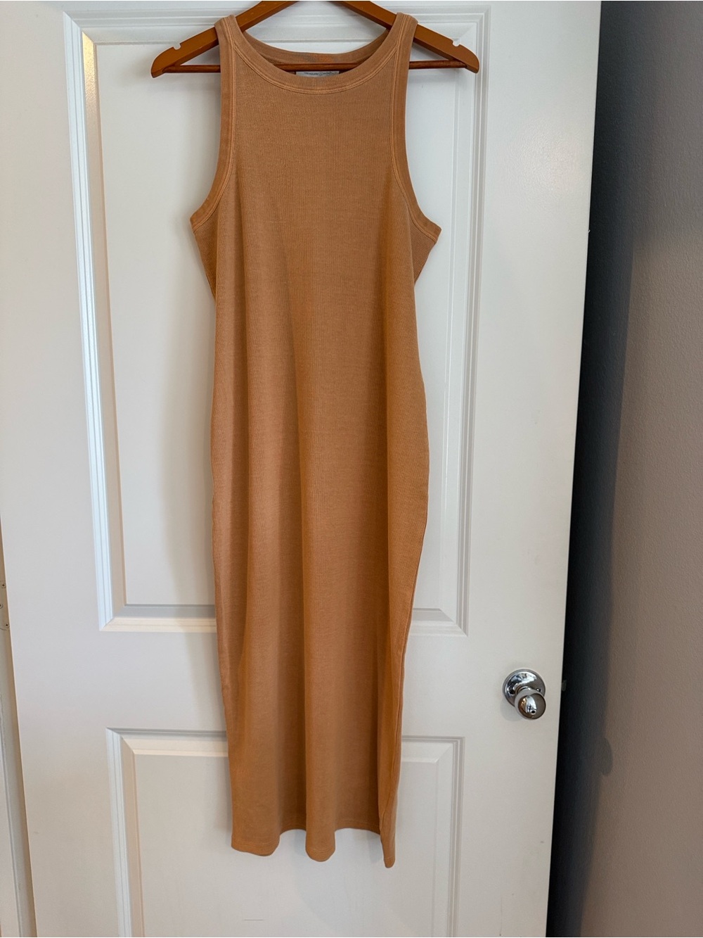 Treasure & Bond Sleeveless Maxi Dress in Tan Camel